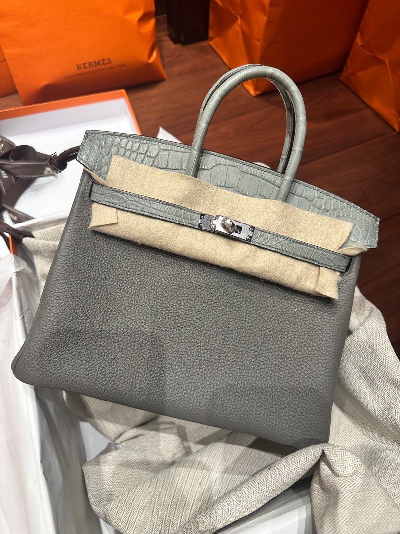 Hermes birkin25 touch 積雨雲灰拼水泥灰 0Lx 0V