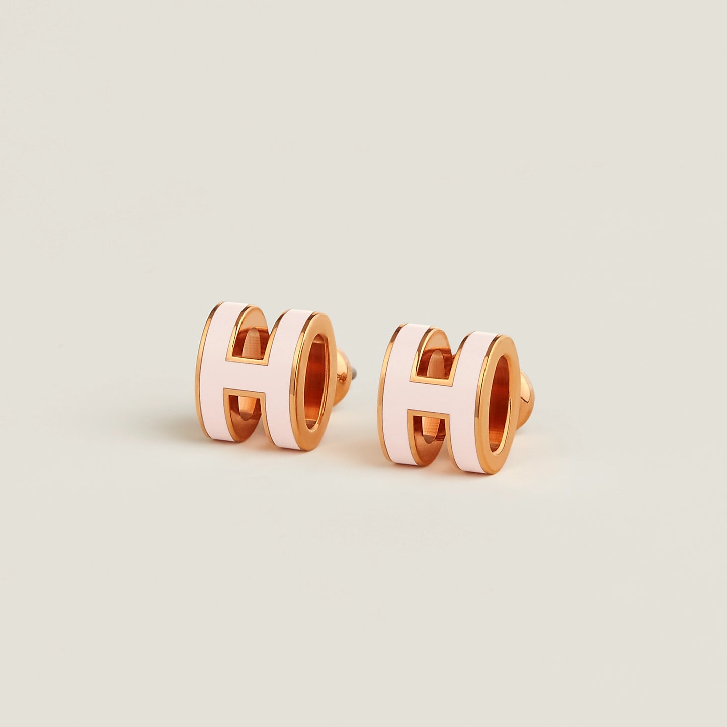 Hermes Rose Dragee mini Pop H earrings
