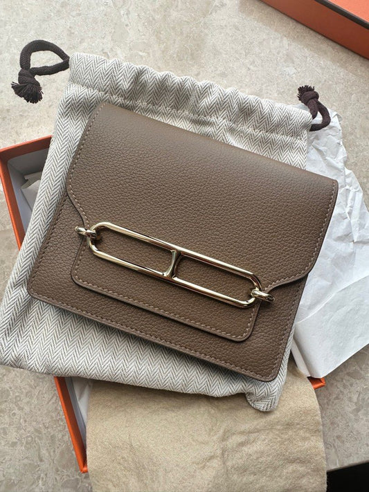 Hermes Roulis Slim Beige de Weimar威瑪犬米色淡玫瑰金扣