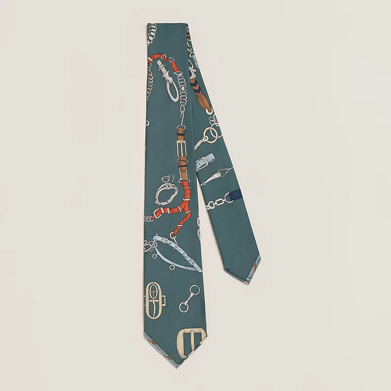 Hermes Les Chevaux Dechaines tie絲巾領呔