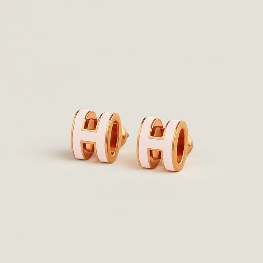 Hermes Rose Dragee mini Pop H earrings